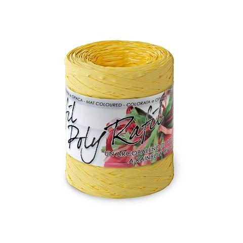 "pz. 1 Rocca 200mx5mm di nastroppl "Rafia" - giallo 6802-2 - Foto 1