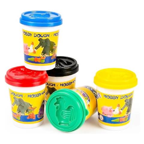 Confezione 5 Vasetti Plastilina Barattolo 140 Gr Multicolore - Foto 1