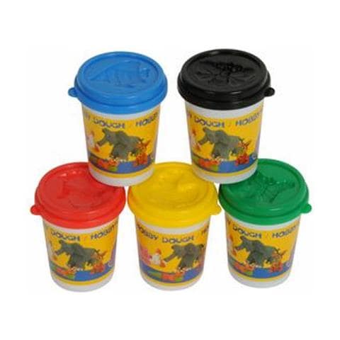 Confezione 5 Vasetti Plastilina Barattolo 140 Gr Multicolore - Foto 2