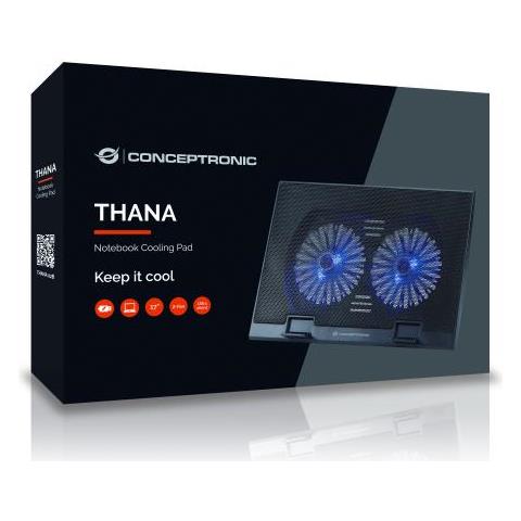 THANA02B base di raffreddamento per laptop 43,2 cm (17") Nero - Foto 2