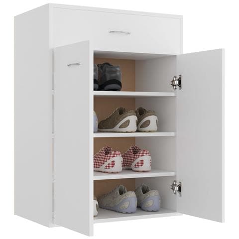 Scarpiera Bianca 60x35x84 cm in Legno Multistrato - Foto 8