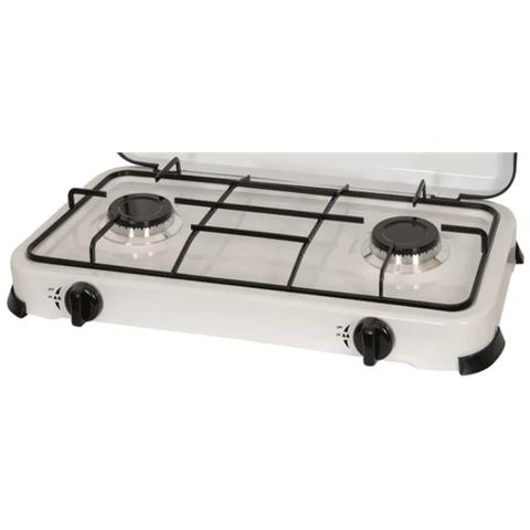 Fornello a Gas PRF350 con 2 Fuochi Potenza 2200 W Colore Bianco - Foto 2