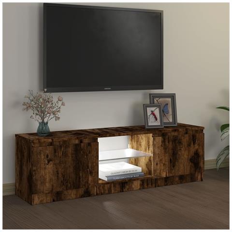 Mobile Porta TV con Luci LED Rovere Fumo 120x30x35,5 cm - Foto 2