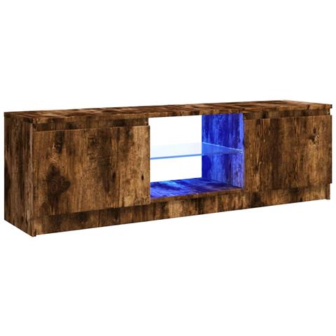 Mobile Porta TV con Luci LED Rovere Fumo 120x30x35,5 cm - Foto 1