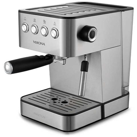 Macchina Da Caffè Espresso Verona - 20 Bar - Potenza 850 W - Portafiltro Con Doppia Uscita - Vaporizzatore Integrato Per Riscaldare E Schiuma - Acciaio Inossidabile - Foto 2