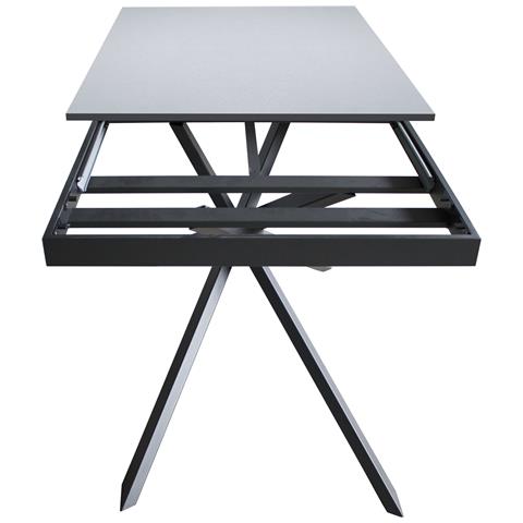 Tavolo Allungabile 90x160/220 Cm Ganty - Bordo In Tinta Telaio Antracite - Bianco Frassino - Foto 2