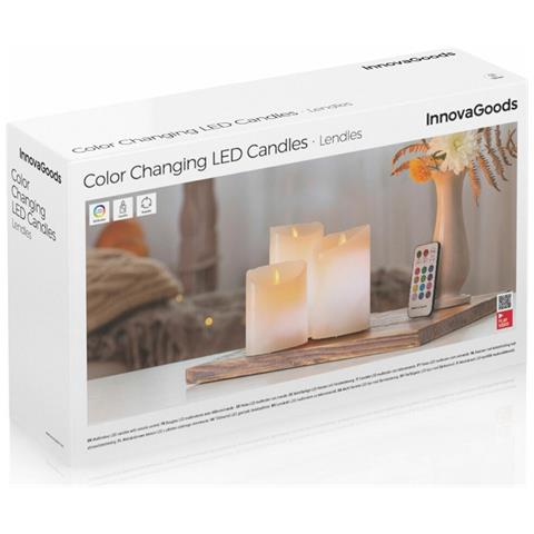 Candele A Led Multicolor Effetto Fiamma Con Telecomando Lendles 3 Unità - Foto 2