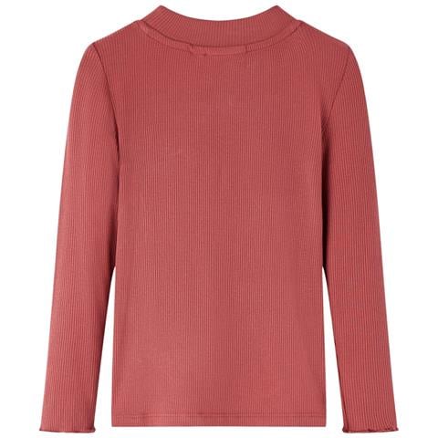 Maglietta Da Bambina Maniche Lunghe A Lupetto Rosso Bruciato 116 - Foto 2