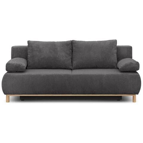 Panca Trasformabile A 3 Posti Mika - Velluto A Coste Grigio Scuro - Scatola Portaoggetti - 192 X 84 X 93 Cm - Foto 1