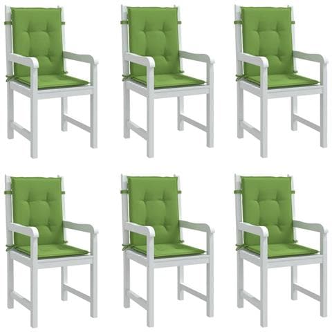Cuscini Sedia Schiena Bassa 6 Pz Verde Mélange 100x50x4 Tessuto - Foto 1