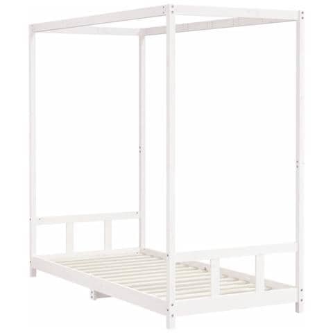 Giroletto per Bambini Bianco 90x200cm in Legno Massello di Pino - Foto 3