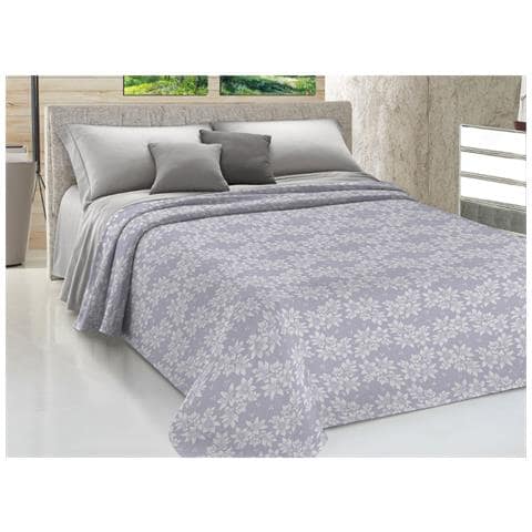 Copriletto Piquet Primavera Estate 100% Cotone Sofia Disegno Olivia Matrimoniale Grigio - Foto 1