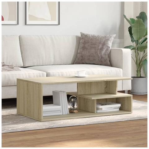 Tavolino Salotto Rovere Sonoma 102x55x35cm In Legno Multistrato - Foto 3