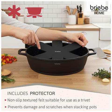 Black Titanium Casseruola Bassa Induzione Antiaderente 30cm Alluminio Fuso Senza Pfoa Coperchio Nero - Foto 16