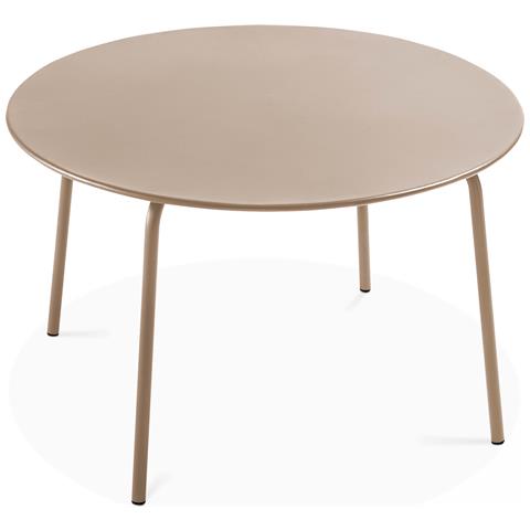 Tavolo rotondo da esterno Montjoi in acciaio finitura grigio 70 cm