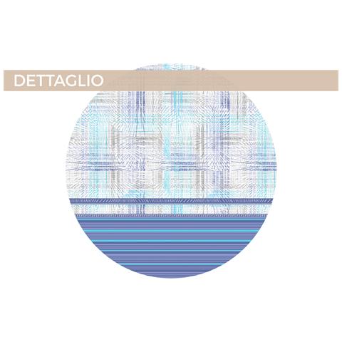 Completo Lenzuola Letto 100% Cotone Made Italy Disegno Astra Cn Matrimoniale Azzurro - Foto 2