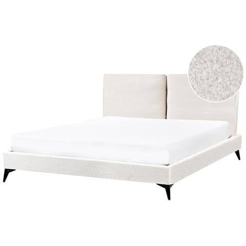 Letto Bouclé Melle 160 X 200 Cm Bianco Sporco - Foto 2