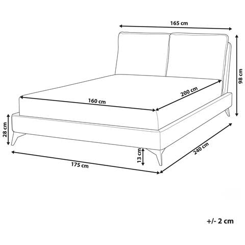 Letto Bouclé Melle 160 X 200 Cm Bianco Sporco - Foto 8