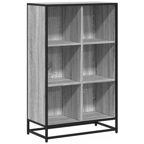 Libreria Grigio Sonoma 65,5x33x107,5 Cm In Legno Multistrato - Foto 2