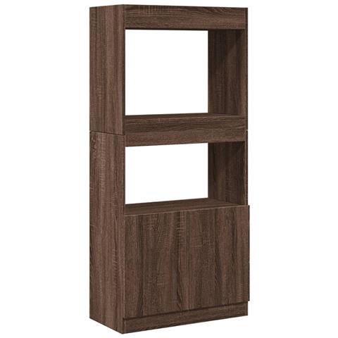 Credenza Rovere Marrone 63x33x140 Cm In Truciolato - Foto 2