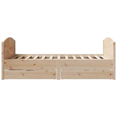 Letto senza Materasso 140x190 cm in Legno Massello di Pino - Foto 10