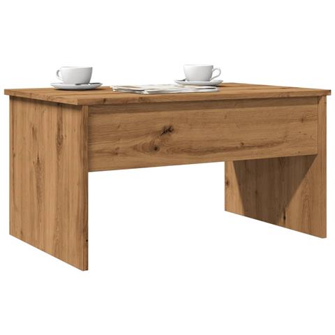 Tavolino Salotto Rovere Artigianale 80x50,5x41,5 Cm Truciolato - Foto 1