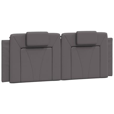 Cuscino Testiera Grigio 120 Cm In Similpelle - Foto 2