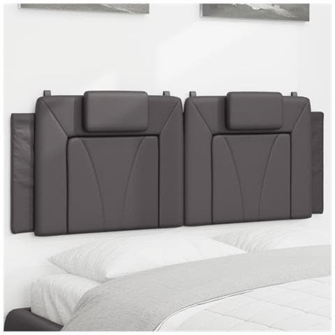 Cuscino Testiera Grigio 120 Cm In Similpelle - Foto 1