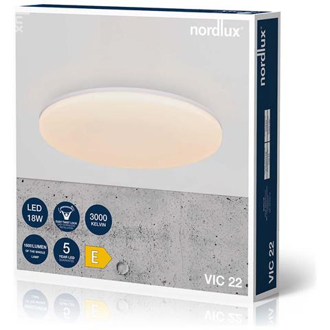 Vic 22 Plafoniera Led Ultrasottile 1600lm Ip21 18w, Bianco - Foto 2
