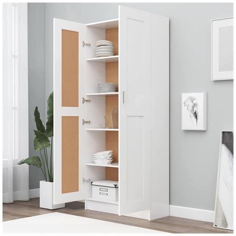 Lusso Casadino - Libreria Bianca 82,5x30,5x185,5 Cm In Legno Truciolato - Foto 2