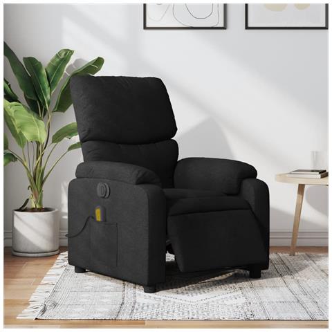 Lusso Casadino -  Poltrona Massaggiante Reclinabile Elettrica Nera In Tessuto - Foto 8