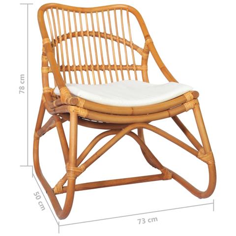 Lusso Casadino -  Sedia In Rattan Marrone Chiaro E Lino - Foto 6