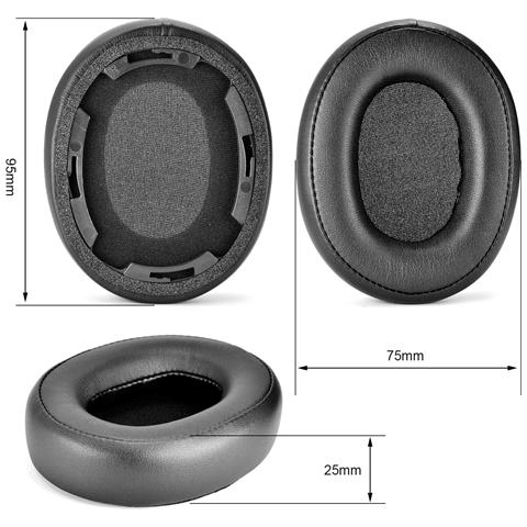 Cuscinetti Auricolari Di Ricambio Neri Per Audio-technica Ath-sr50bt (confezione Da 2) - Foto 2