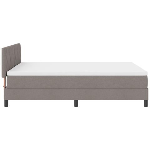 Letto con Rete a Molle con Materasso & LED Tortora 140x200 cm Tessuto - Foto 9