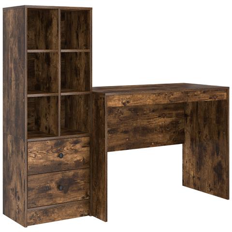 Scrivania con Contenitore Quercia Affumicata Legno Ingegnerizzato - Foto 1