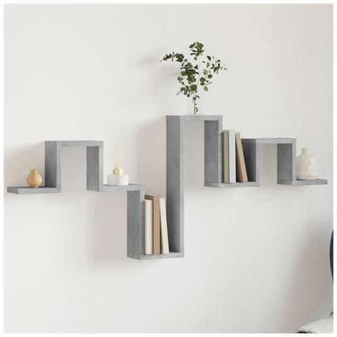 Scaffale a Muro Grigio Cemento 104,5x10x43 cm Legno Multistrato - Foto 2