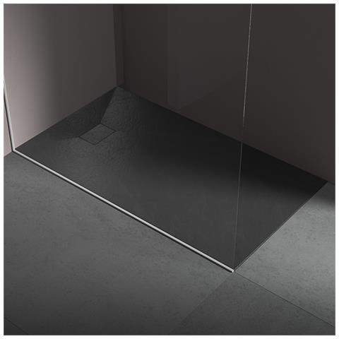 Piatto Doccia In Resina 90x140 Cm Effetto Pietra Colore Nero Cuba - Foto 1