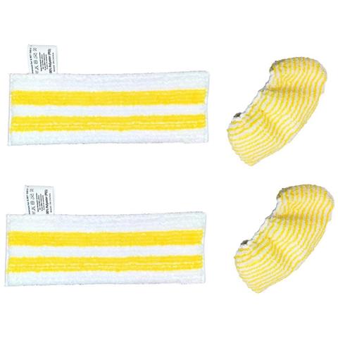 Accessori Per Pulitore A Vapore - 2 Strisce In Tessuto + 2 Coperture Compatibili Con Karcher Sc1/sc2/sc3/sc4/sc5/sv7, Nero E Giallo - Foto 1