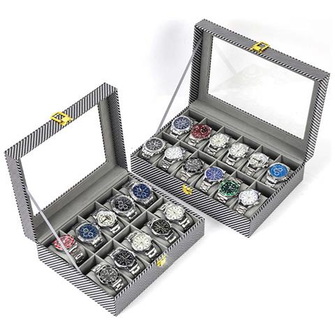 Scatola Porta Orologi 10 Posti Con Piccole Sfere In Acciaio, Compatibile Con Orologi E Bracciali, Custodia In Mdf Argento Con Struttura Robusta E Rivestimento In Pelle Microfibra - Foto 3