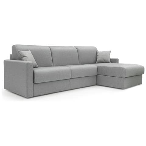 Chris Divano Letto Angolare Con Penisola In Simil Cotone T13 Grigio - Foto 1