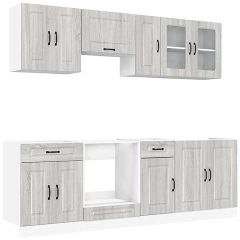 Set Mobili da Cucina 8 pz Kalmar Grigio Sonoma in Truciolato - Foto 1