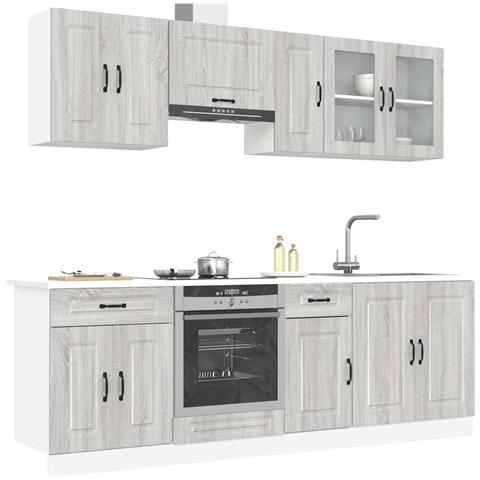 Set Mobili da Cucina 8 pz Kalmar Grigio Sonoma in Truciolato - Foto 2