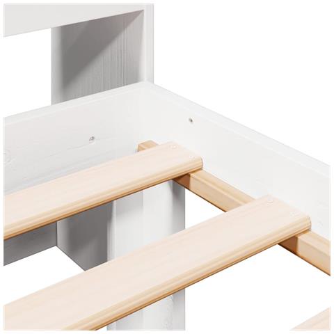 Letto Libreria senza Materasso Bianca 90x200 cm Legno di Pino - Foto 9