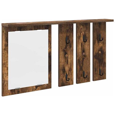 Appendiabiti a muro con lo scaffale Rovere fumo 85 x 10 x 45 cm - Foto 1