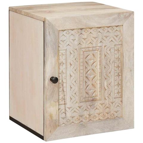 Mobile da Bagno Bianco 38 x 33.5 x 160 cm Legno Massiccio Mango - Foto 1