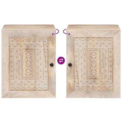 Mobile da Bagno Bianco 38 x 33.5 x 160 cm Legno Massiccio Mango - Foto 9
