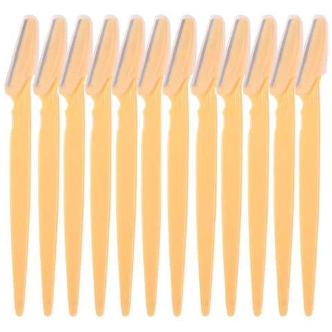 12 Rasoio Per Sopracciglia Ispessito - Strumento Di Precisione Per La Depilazione E La Modellatura Del Viso Yellow - Foto 1