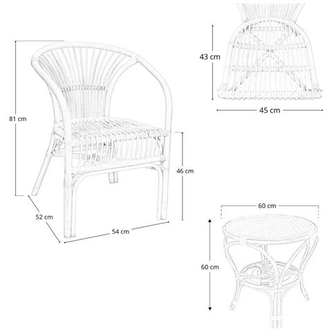 Salotto Maya In Legno Di Bambu Vimini Naturale Con 2 Poltrone 1tavolino Giardino - Foto 6