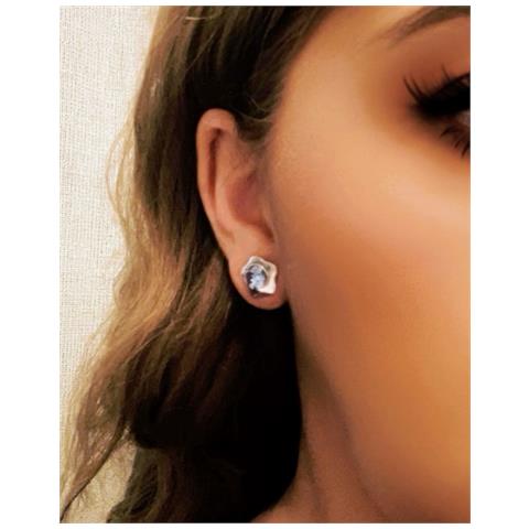 Ciondolo A Forma Di Fiore In Argento 10µ E Sw Blu - Foto 3