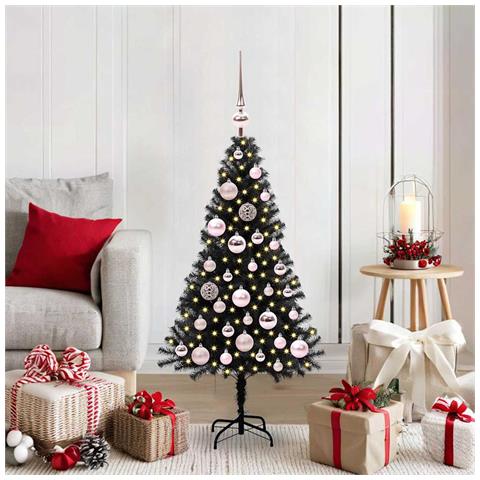 Albero di Natale con 150 LED con supporto Nero 120 cm PVC - Foto 2